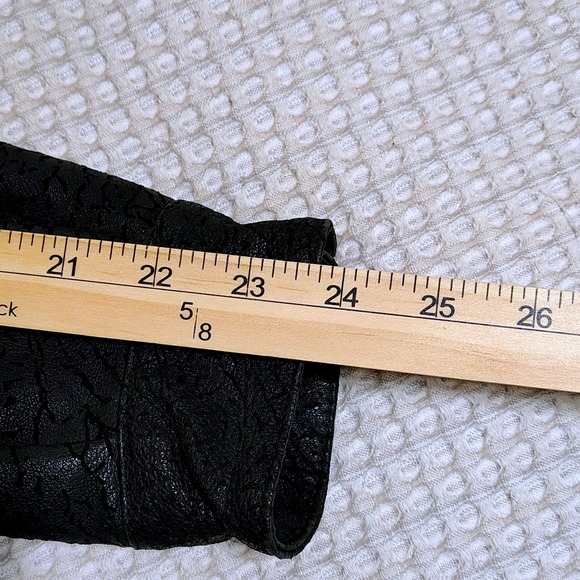 Vintage Wilsons Suede Leather 80's Glam Womens Jacket Textured Black Size 38 - Picture 16 of 16